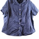 Venezia Blue Women's Collared Top Blouse Button Front Short Sleeve Size 20 039 Venezia Blue Women's Collared Top Blouse Button Front Short Sleeve Size 20 039