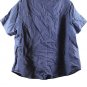 Venezia Blue Women's Collared Top Blouse Button Front Short Sleeve Size 20 039
