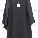 Anne Klein Women's Shift Dress Black Boat Neck 3/4 Sleeve Size 10  006