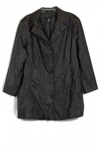 Lane Bryant Black Women's Light Coat Front Button Up Closure Padded 18/20