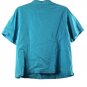Erika Blue Women's Top Blouse Collared Short Sleeve Button Up Embroidered 2X BIN