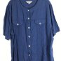Blast Blue Floral Viranda Collection Women's Cropped Pants Blouse Set 2X 004