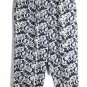 Blast Blue Floral Viranda Collection Women's Cropped Pants Blouse Set 2X 004