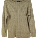 Lauren Ralph Lauren Gold Metallic Knit Women's Long Sleeve Top Blouse XXL 048