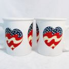 Set of 2 Patriotic American Flag Heart Stars Stripes Ceramic Coffee Mug Cup 16Oz Set of 2 Patriotic American Flag Heart Stars Stripes Ceramic Coffee Mug Cup 16Oz