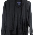Preston & York Black Women's Top Blouse Tie Neck 1X 039