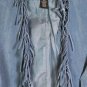 NortonMcnaughton Blue Women's Open Front Blazer Light Jacket Fringe 18W 023