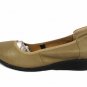 Hin Rui Women's Wedge Flat Shoes Tan Leather Slip On Size 10
