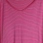 Liz Claiborne Pink Stripe Women's Short Sleeve Top Blouse Pullover 2X 037