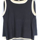 Dressbarn Black Women's 2Pc Outfit Set Front Zip 3/4 Sleeve Top Tank 18/20 014 Dressbarn Black Women's 2Pc Outfit Set Front Zip 3/4 Sleeve Top Tank 18/20 014