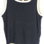 Dressbarn Black Women's 2Pc Outfit Set Front Zip 3/4 Sleeve Top  Tank 18/20 014