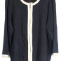 Dressbarn Black Women's 2Pc Outfit Set Front Zip 3/4 Sleeve Top  Tank 18/20 014
