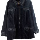 Jones New York Black Women's Light Jacket Sequins Full Zip Front Collared 2X 058 Jones New York Black Women's Light Jacket Sequins Full Zip Front Collared 2X 058