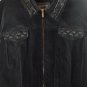 Jones New York Black Women's Light Jacket Sequins Full Zip Front Collared 2X 058