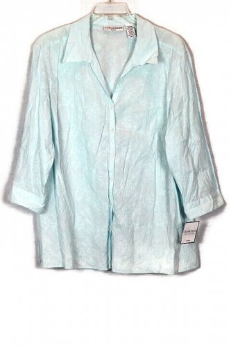 Sag Harbor Blue Women's Long Sleeve Dress Shirt Size 2X 035