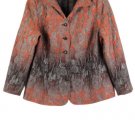 Tan Jay Orange Brown Women's Boho Career Blazer Jacket Front Buttons 16W 043 Tan Jay Orange Brown Women's Boho Career Blazer Jacket Front Buttons 16W 043