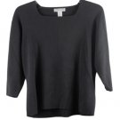 Dressbarn Black Women's Stretch Top Blouse Long Sleeve Pullover 18/20 020