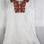 Kirundo White Women's Summer Dress Short Sleeve Ruffles Tassels Large 033