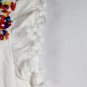 Kirundo White Women's Summer Dress Short Sleeve Ruffles Tassels Large 033