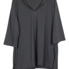 Croft & Barrow Black Women's Hooded Shirt Long Sleeve V Neck XXL 036 Croft & Barrow Black Women's Hooded Shirt Long Sleeve V Neck XXL 036
