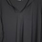Croft & Barrow Black Women's Hooded Shirt Long Sleeve V Neck XXL 036