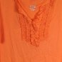 St John's Bay Orange Women's Short Sleeve Casual Top Blouse Split Neck 2X 034W