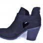 Sugar Valley Women's Black Fabric Ankle Boots Booties Buckle Strap Side Zip 6M
