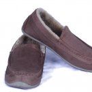 Deer Stags Men's Slipperooz Spun Slippers Brown Faux Suede Fur Slip On Size 8 W