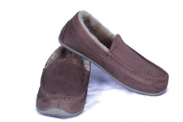 Deer Stags Men's Slipperooz Spun Slippers Brown Faux Suede Fur Slip On Size 8 W