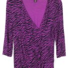 Dana Buchman Purple Women's V Neck Top Blouse Pullover XL 042