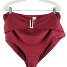 Time and Tru Red Women's U Trim Swim Bikini High Waist 1X 029