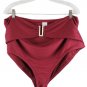 Time and Tru Red Women's U Trim Swim Bikini High Waist 1X 029