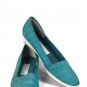 Trotters Teal Verona Women's Espadrille Wedge Shoes Slip On Leather Upper 8.5N
