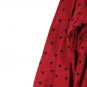 ATUN Red Black Women's Top Blouse Long Sleeve Hearts Ruffles Bottom 2X 023