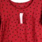 ATUN Red Black Women's Top Blouse Long Sleeve Hearts Ruffles Bottom 2X 023