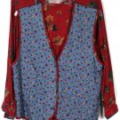 Napa Valley Red Blue Women's 2Pc Long Sleeve Dress Shirt Button Up & Vest Xl 018 Napa Valley Red Blue Women's 2Pc Long Sleeve Dress Shirt Button Up & Vest Xl 018