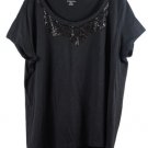 St John's Bay Black Women's Top Blouse Pullover Short Sleeve 2X 024 St John's Bay Black Women's Top Blouse Pullover Short Sleeve 2X 024