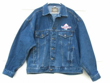 Haleman Jeans Men's Jacket Blue Denim Embroidered Country Tonite Men's XXL 009