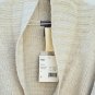 Laura Scott Women's Tan Chunky Knit Long Sleeve Sweater Belt Front Buttons L 003