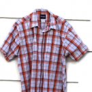Wrangler Multicolor Orange Plaid Short Sleeve Polo Shirt Pearl Snap XXL 003
