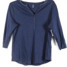Dressbarn Blue Women's Front Buttons Closure 3/4 Sleeve Shirt Size 2X 025