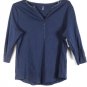 Dressbarn Blue Women's Front Buttons Closure 3/4 Sleeve Shirt Size 2X 025
