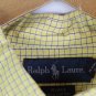 Ralph Lauren Yellow Check Men's Dress Shirt Short Sleeve Button Down Size XL 013