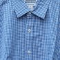 Amazon Essentials Blue White Checkered Men's Shirt Short Sleeve Size Large  003