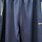 Sports Navy Men's Jogger Pants Elastic Waist Green Side Trim Drawstring  2XL 009