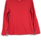 Time and Tru Red Women's Long Sleeve Top Shirt Pullover Large 034