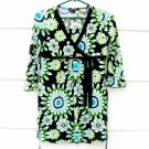 My Michelle Green Women's Blouse Floral Bowtie Criss Cross Tie Back Sz 16   004
