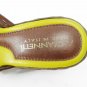 A Giannetti Women's Brown Green Sandals Slides Wedges Basket Weave Sz 8.5 A