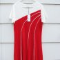 Lili Sidonio Molly Bracken Red White Women's Young Lady Knitted Dress Sz XL  004