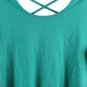 Venezia Jeans Green Women's Top Blouse Criss Cross Back Accent Pullover 1X 011